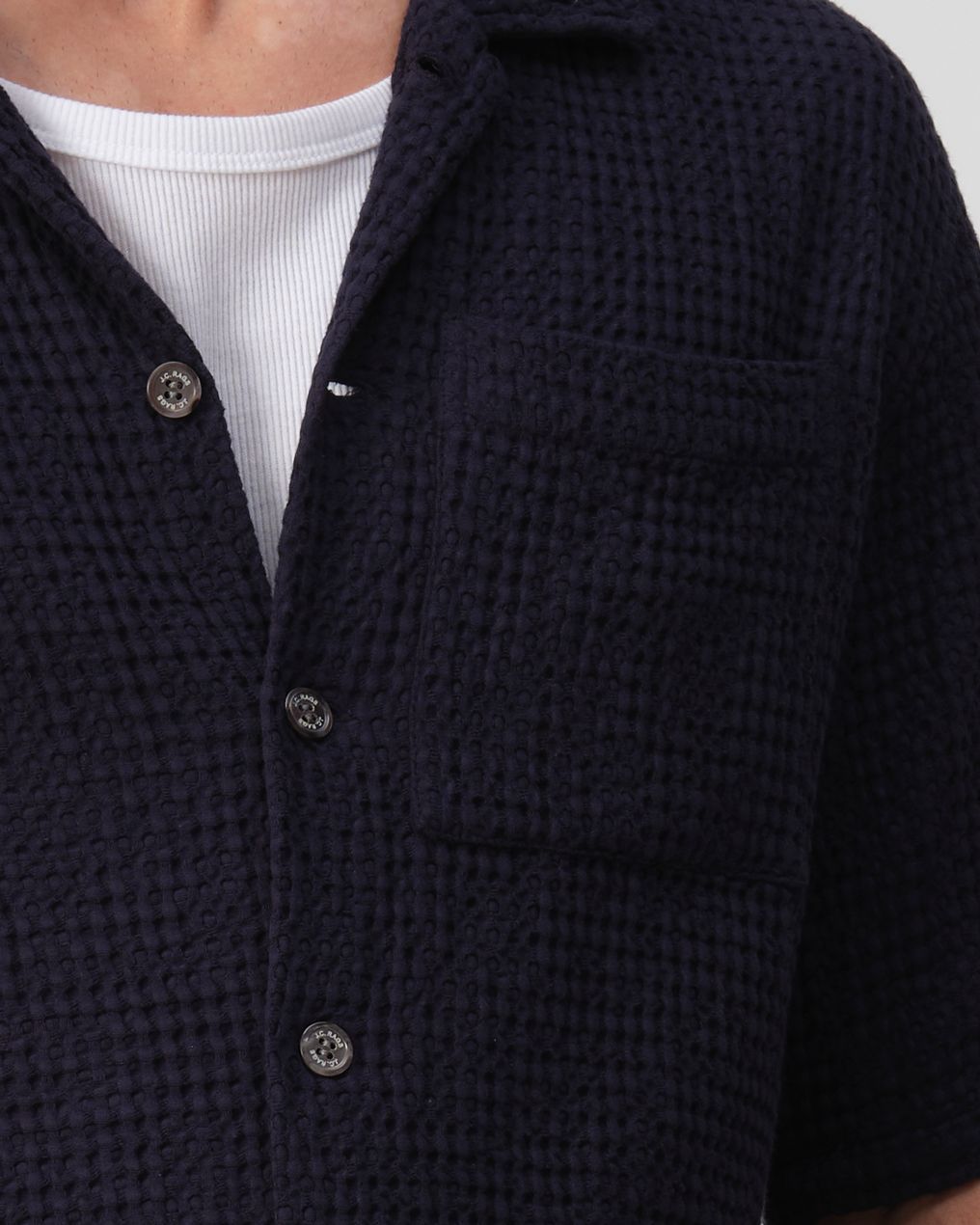 J.C. RAGS Duncan Waffle Casual Overhemd