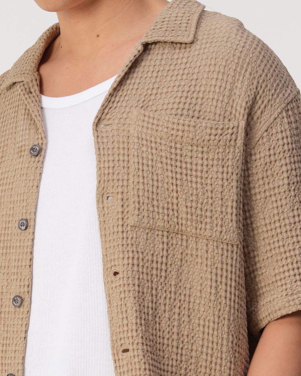 J.C. RAGS Duncan Waffle Casual Overhemd